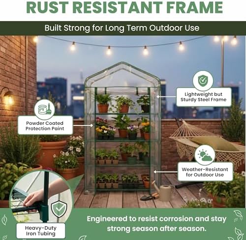 Pure Garden 3 Tier Mini Greenhouse, 27.5x19x50-Inch