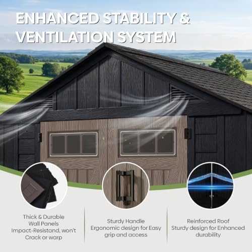 8x6 Ft Outdoor Storage Shed with Floor for Backyard, Patio, Lawn, Black