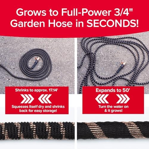 Pocket Hose Copper Bullet 50 FT Expandable Garden Hose, 10-Pattern Nozzle