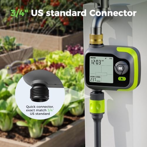 Sprinkler Timer, 3/4" Programmable Watering Timer with Rain Delay