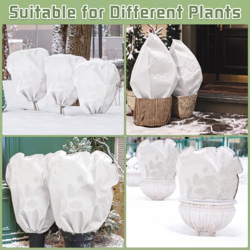 12 Pack Winter Plant Covers Frost Protection Bags 31.5" x 39.4", White