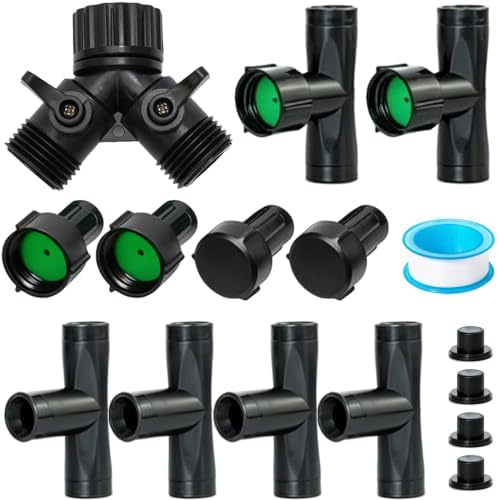 AMRITA 3/8"Soaker Hose Fittings Kit Drip Irrigation Connectors Set 15Pack