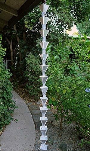 Nutshell Stores Medium Square Cups Rain Chain - Aluminum - 15 Feet