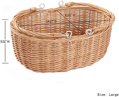 Wicker Picnic Baskets with Handles.Kingwillow. (Natural)