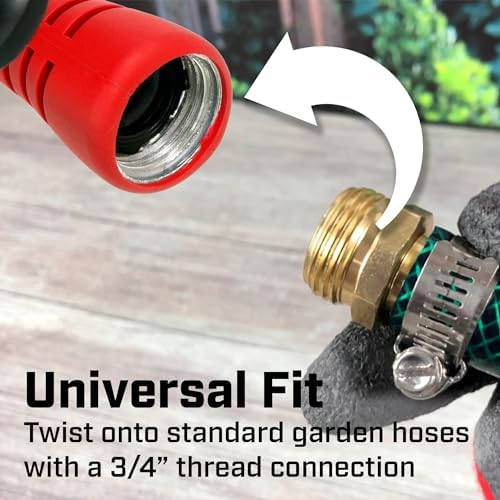 Chapin 4608: Adjustable Cone Tip Garden Hose Spray Nozzle with Rear Trigger Grip, Threaded Connection Fits Standard Garden Hose, for Gardening, Landscaping, Watering and Outdoor Jobs, Red/Black