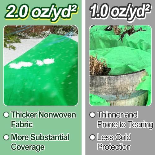 2.0 oz/yd² Plant Covers Freeze Protection, 10 x 20 ft, Green