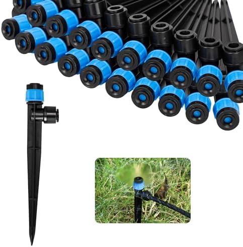 MIXC 100Pcs Drip Irrigation Emitters, Quick Push-to-Fit Connect Drip Vortex