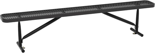 8 Feet Heavy Duty Metal Park Bench for Outside, Outdoor Bench with Portable Frame, Commercial Benches for Shopping Mall, Store, Park, Patio, Deck, Black