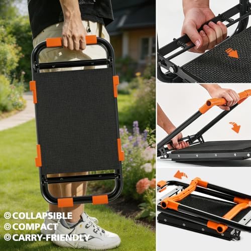 Garden Kneeler and Seat, Foldable Gardening Stool with Tool Pouch and Bag