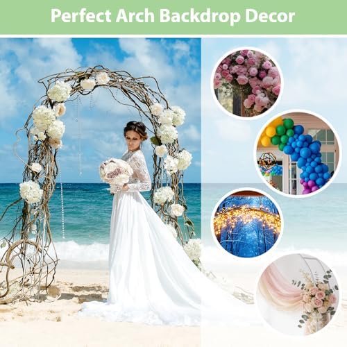 RUBFAC 7.8ft Garden Arbor, Metal Arch Frame for Wedding Ceremony