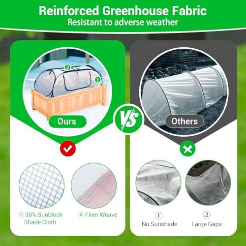 2-Pack Raised Bed Garden Cover – Frost Protection, Pop-Up Greenhouse with Storage Bag, Heavy-Duty PVC & Mesh, Easy Setup, for Vegetables, Fruits & Flowers, 45"×22"×16"