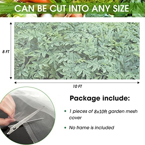 Unves 8x10ft Garden Netting, White Mosquito Net Insect Mesh Bird Netting