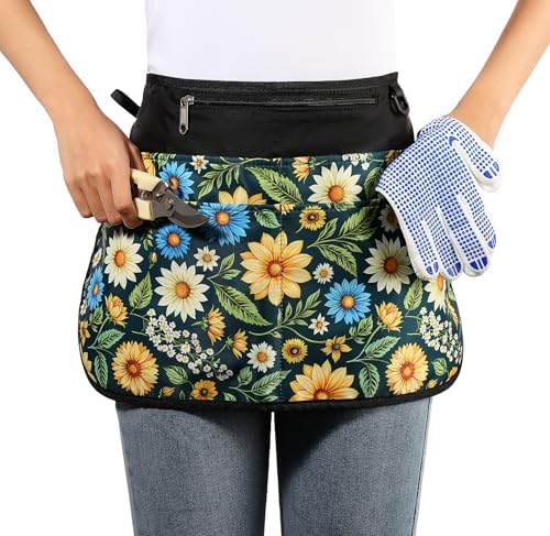 Bafelia Garden Apron for Women with 6 Pocket,Half Florist Apron