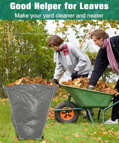 Outdoor Garden Trash Bag Holder Metal Lawn Leaf Bag Holder, White