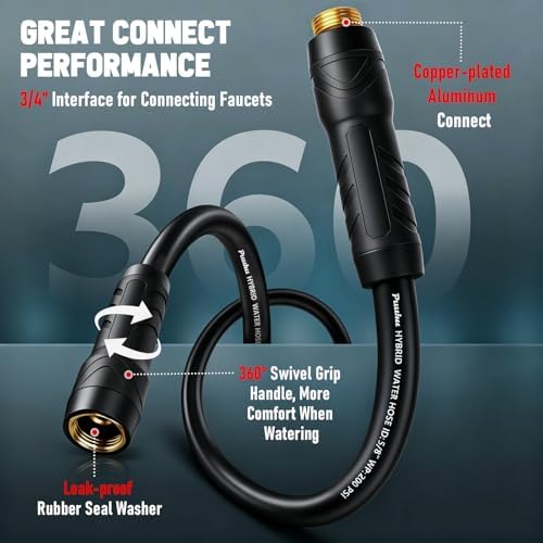 Garden Hose 50 ft x 5/8", NON-EXPANDABLE Heavy Duty Premium Flexible Hose