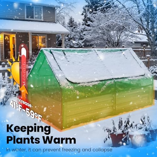 Quictent Raised Garden Bed with Cover Galvanized Planter Box 6x3x1ft