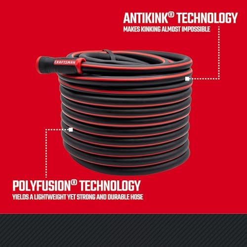 Craftsman Professional Grade Black Garden Hose, 100 Feet x 5/8 Inch