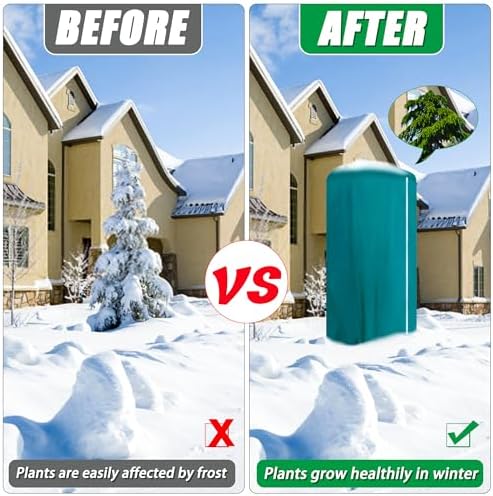 2 Packs Plant Covers Freeze Protection for Winter with Zipper & Drawstring