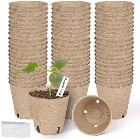 60 Packs 3.15 Inch Peat Pots,Garden Germination Nursery Pots