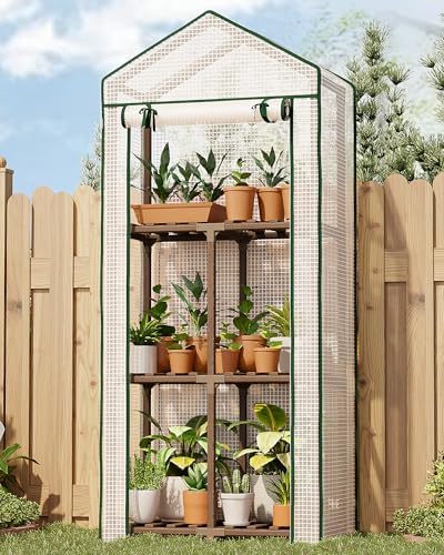 Bamworld 3-Tier Wooden Greenhouse 54" Tall Portable Green House