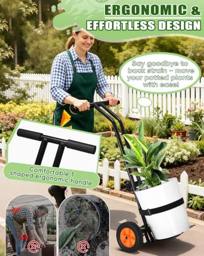 Plant Caddy with Wheels, 260LBS Capacity Rolling Plant Dolly Pot Mover