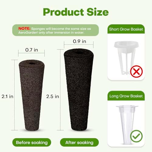 120 Pcs Seed Pod Kit for Aerogarden, Highly Breathable Hydroponics Replacement Pods Compatible with Most Indoor Hydroponic Systems,120 Grow Sponges & 120 Pod Labels