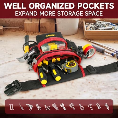 LEFOR·Z Tool Belt,14-Pockets Tool Belts for Men with Magnetic Tool Pouch