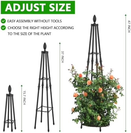 AlisisFores 4 Ft Garden Obelisk Trellis for Potted Climbing Plants