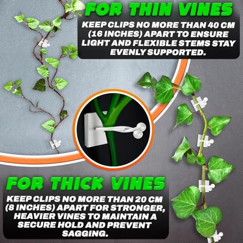 100Pcs Climbing Plant Wall Clips for Vines, Flexible Plastic (White)