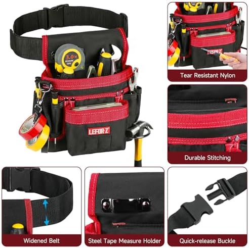 LEFOR·Z Tool Belt,14-Pockets Tool Belts for Men with Magnetic Tool Pouch