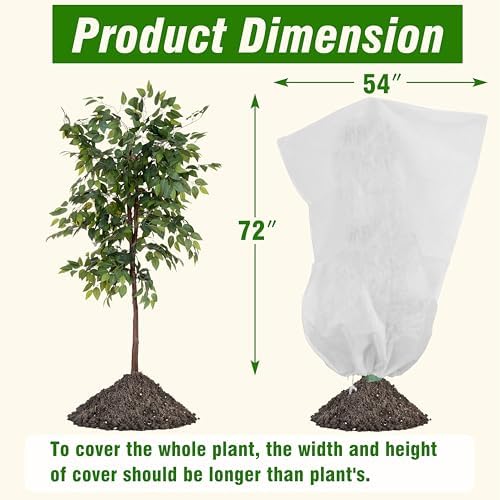 Gardzen 5-Pack Heavy Duty Plant Covers Freeze Protection, 54”×72”