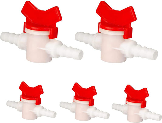 2 Pack Barbed Ball Valve 1/2" OD In-Line Ball Valve Shut-Off Switch with Hose Barb for Drip Irrigation and Aquariums Agricultura Garden