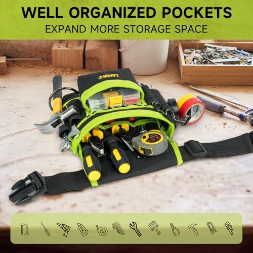 LEFOR·Z Tool Belt,14-Pockets Tool Belts for Men with Magnetic Tool Pouch