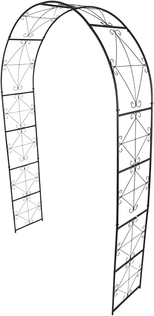 Metal Garden Arch 7.2ft High X 4.5ft Wide Garden Arbor for for Climbing Plants Roses Vines, Outdoor Garden Lawn Backyard Patio, Garden Wedding Party Decoration