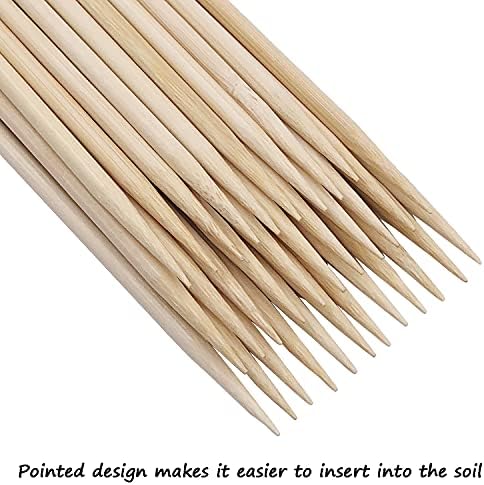 Bamboo Plant Stakes25Pack,HAINANSTRY 14Inch Plant Supports With25Green Ties