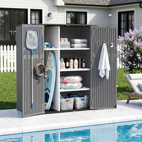 Outdoor Storage Shed Resin Waterproof Storage Cabinet for Patio Garden