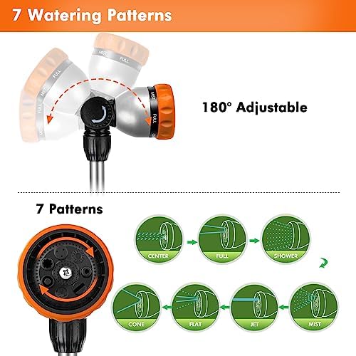 RESTMO Heavy Duty Metal Hose Wand, Watering Wand for Garden Hose