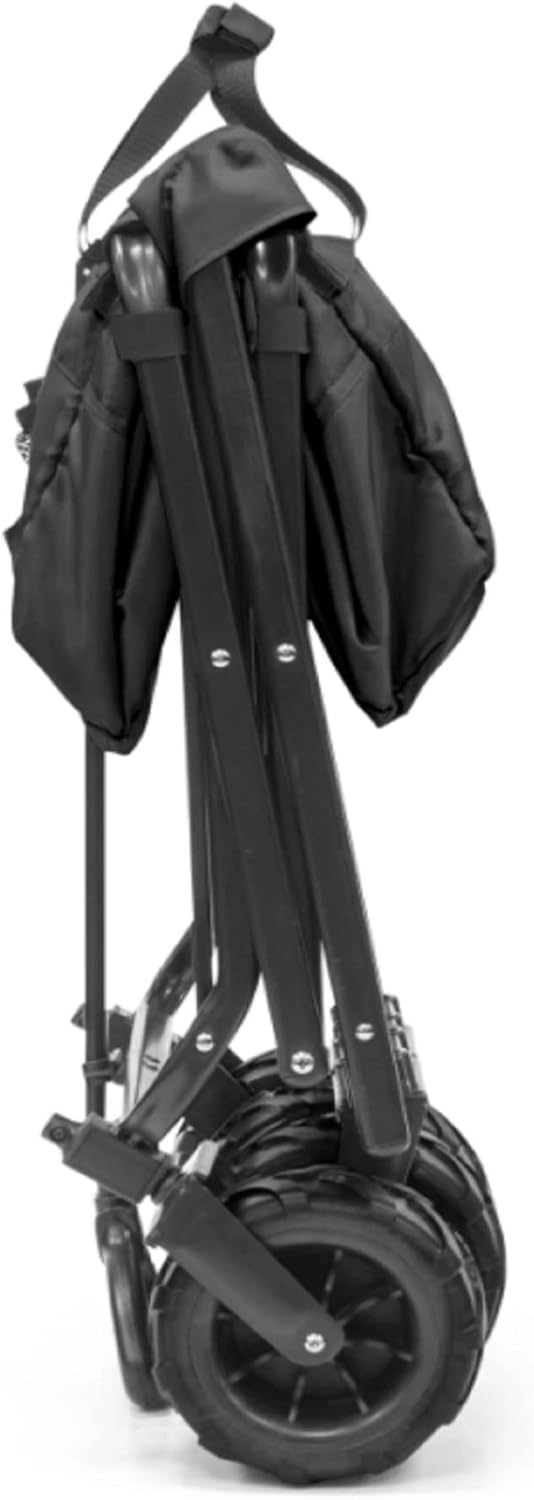 Creative Outdoor Push Pull Hauler Wagon for Kids, 200lbs Weight Capacity, Rubber Wheels, All-Terrain Collapsible and Portable Folding Cart for Garden, Tailgate, Camping, Park, Beach Trips