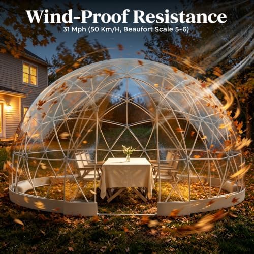 Garden Dome Tent 12 Ft Clear Bubble Tent House for 4–8 Person