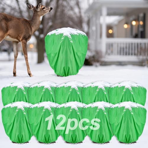 12Pcs 39.3x39.3" 70GSM Thick Plant Covers Freeze Protection for Shrub