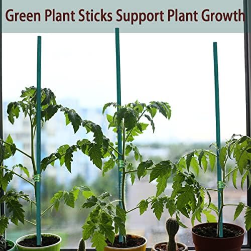 GAGINANG Green Bamboo Plant Stakes, 50 Pcs 15 Inches Floral Support Sticks