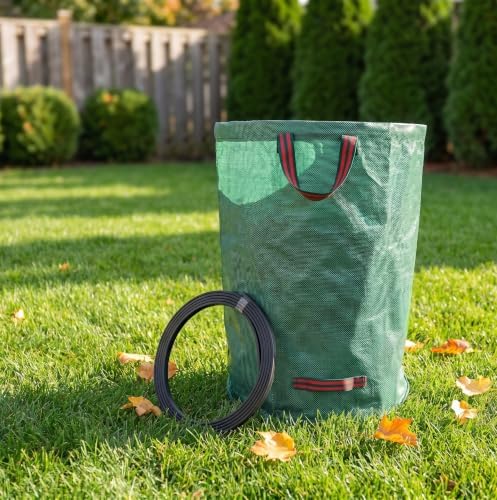 Leaf collection bag - 72 gallons, gardening gloves, eco-friendly reusable covered leaf storage bag, for cleaning outdoor debris, leaves, mowing the lawn and outdoor item recycling bags,2PCS