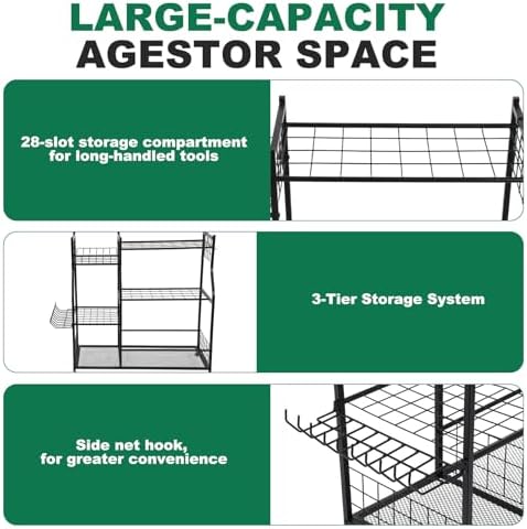 Garden Tool Organizer Stand, Heavy Duty Garden Tool Storage Rack