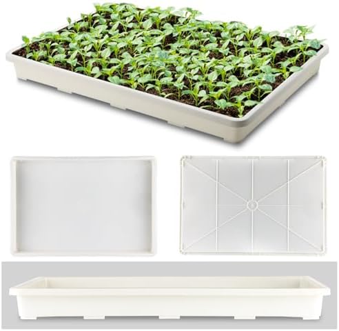 RooTrimmer 5 Pack Nursery Pot Tray, Carrying and Holding Plant Tray for Pot 24 Cell Carrying Holder Drainage Watering Plant Tray (White)