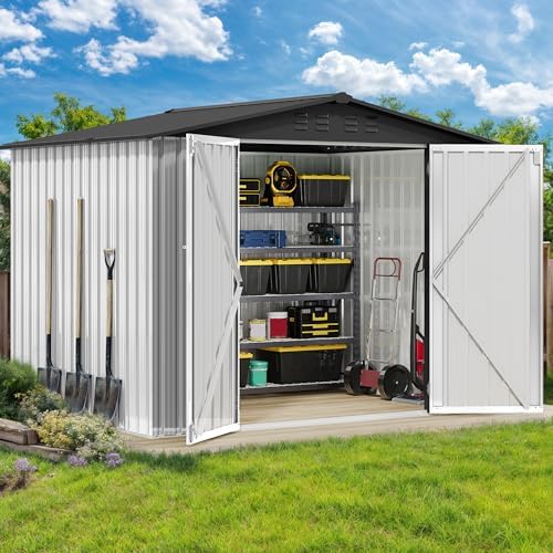 DWVO 7x5FT Outdoor Storage Shed with Secure Entrances & Air Circulation