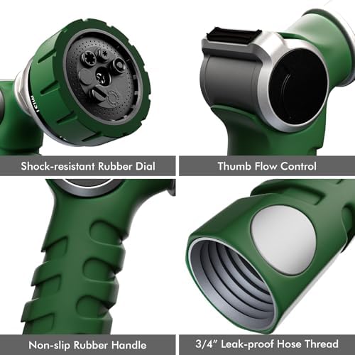 RESTMO Heavy Duty Hose Nozzle, Metal Garden Water Hose Sprayer