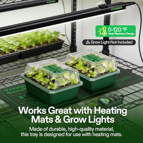 VIVOSUN 6-Pack Seed Starter Trays & 10"x20.75" Seedling Heat Mat