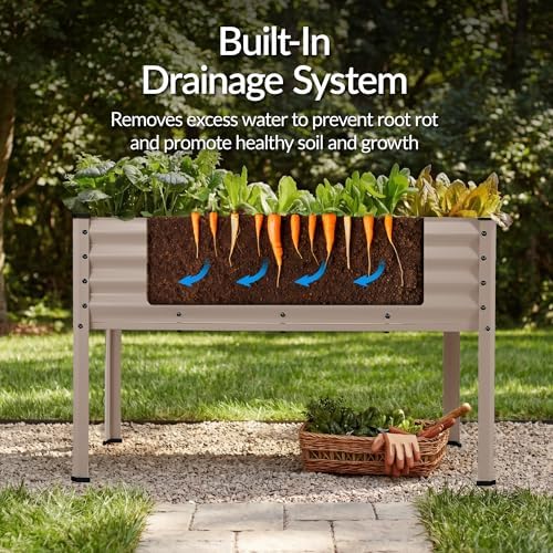 Best Choice Products 48x24x30in Galvanized Raised Garden Bed, Metal Elevated Planter Box, Vegetable Garden for Backyard, Patio, Balcony, 100% Non Toxic Materials - Taupe