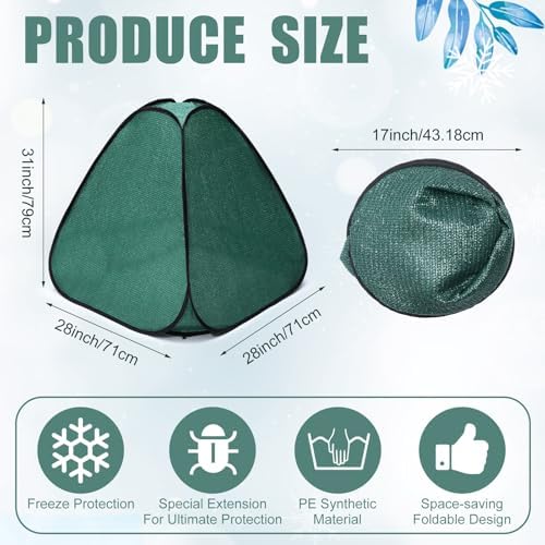 4 Pcs Plant Covers Freeze Protection, 28 x 28 x 30 in, Green