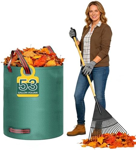 53 Gallon leaf bags yard waste bags lawn bags,It can be used to Cleaning fallen leaves, weeds, and yard trash, store outdoor toys and camping supplies, or for moving